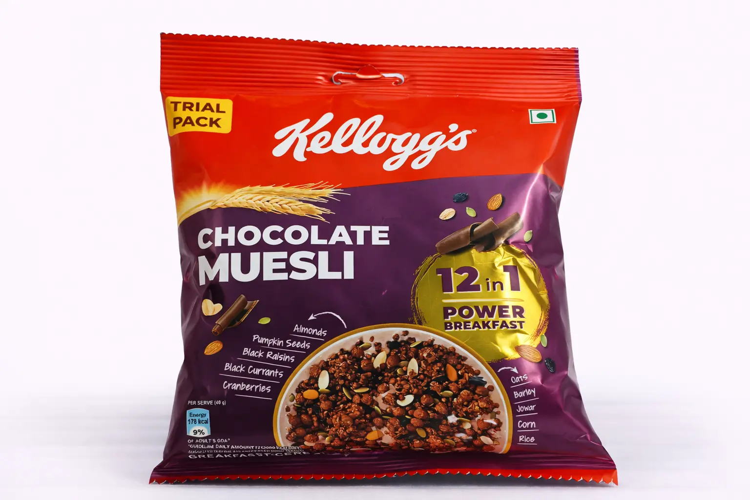 Kelloggs Chocolate Muesli Trail Pack 60 gm