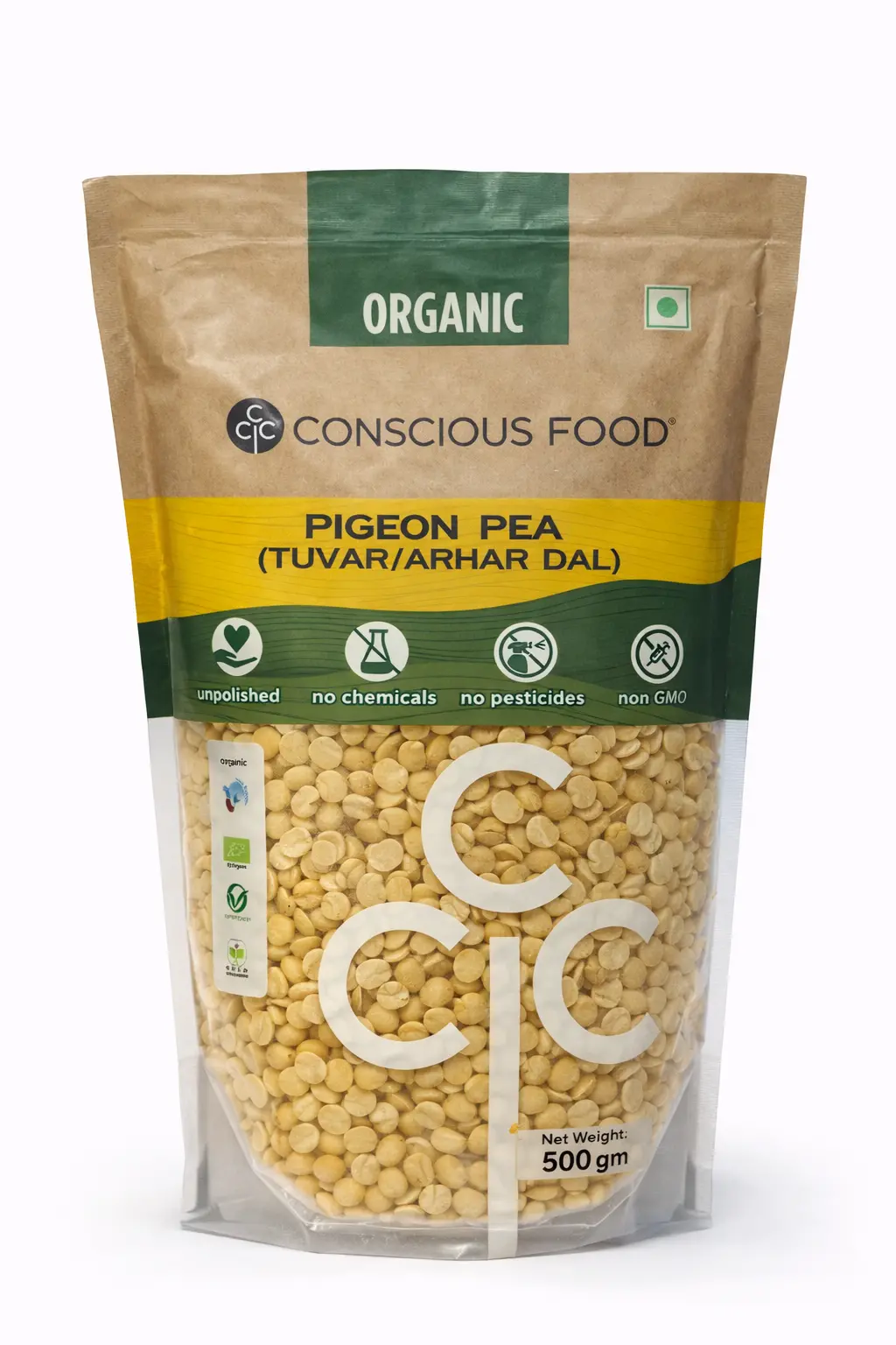Conscious Food Organic Pigeon Pea (Arhar Dal) - 500 gm